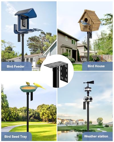 Bird Feeder Pole Stand – 74.5 Inch Height Feeding Station with 1-Inch Dia Heavy Duty for Hanging Feeders, Bird House Pole Mount Kit for Outdoor, Slip-Fit Connection