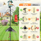 92 Inch Squirrel Proof Bird Feeder Pole with Baffle, 7-Prong Base Heavy Duty Bird House Pole with Shepherd Hooks for Outdoors Adjustable Yard Bird Feeding Station for Hanging Camera Bird Feeders Plant