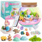 JOYEEMAX Mermaid Light-Up Terrarium Kit for Kids - LED Night Light Birthday Gift for Girls Ages 4 5 6 7 8-12 Year Old - Mermaid Toys for Girls - DIY Arts and Crafts Kit for Kids