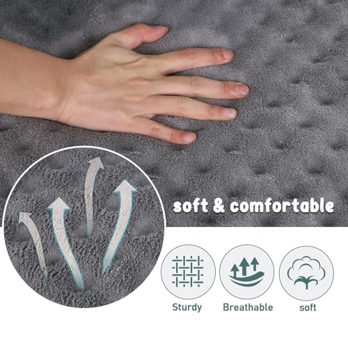 Dog Crate Pad 30x19 inch Gray Memory Foam Dog Bed Mat Small Medium Grey Washable Puppy Sleeping Bed Anti Slip