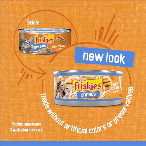 Purina Friskies Shreds With Chicken in Wet Cat Food Gravy - (Pack of 24) 5.5 oz. Cans