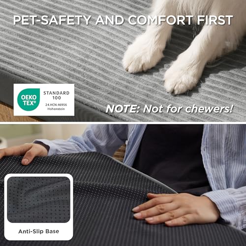 Bedsure Dog Beds Large Sized Dog- Orthopedic Pet Beds for Crate with Removable Machine Washable Cover, NOT Waterproof Egg Crate Foam Puppy Mat, Suitable for Pet Up to 50 lbs, 35x22x2.8, NOT Chewproof
