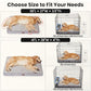 OhGeni Orthopedic Waterproof Dog Bed for Large Dogs, Machine-Washable Removable Cover in Easy-Clean Fabric, High Density Foam & Easy-Carry Handle, Suitable for Crate, 41 inch (Gray)
