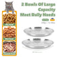 4-Pack Stainless Steel Cat Food Bowls, Shallow Whisker-Friendly Non-Slip Silicone Base Metal Dishes, Easy to Clean Indoor Feeding Flat Plates for Cat, Kitten, Small Dog (6.7")