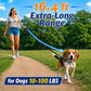 16.4 ft Retractable Dog Leash for Dogs 10–100 lbs - Heavy Duty Tape Leash with Strong Nylon Tape - 360° Swivel Control - One-Click Brake & Lock