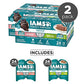 IAMS Perfect Portions Indoor Adult Grain Free Wet Cat Food Pate, Turkey and Salmon Recipe, 2.6 oz. Twin-Pack Trays (12 Count, 24 Servings) (Pack of 2)