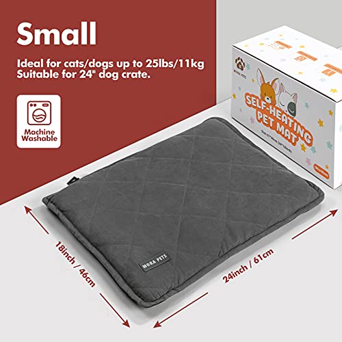 Mora Pets Self Heating Cat Bed Self Warming Cat Pad Thick Thermal Pet Bed Mat 24 x 18 Inches with Removable Cover Machine Washable Ultra Warm Mat for Outdoor Indoor Cats and Small Dogs