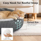 SIWA MARY Small Dog Bed with Attached Blanket, Cozy Donut Cuddler Anti-Anxiety Hooded Pet Beds Calming Cave Bed. Orthopedic Round Puppy Beds for Dogs or Cats Washable, Anti-Slip Bottom, 23inch