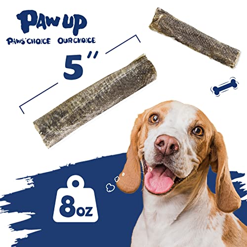 PAWUP Dog Treats, Cod Skins Dog Treat with Taurine, One-Ingredient Grain-Free Chew Fish Skin Rolls Rich in Omega3, 8 oz (4-6 Count)