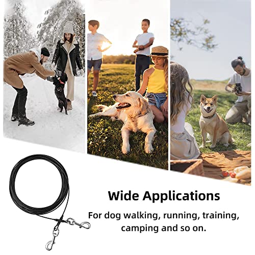 Dog Tie Out Cable,50ft Dog Run Cable,Tie-Out Cable for Small Dogs Up to 60 lbs,Dogs Leash Tether for Yard,Camping and Outside