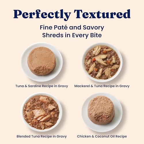 Solid Gold Wet Cat Food Variety Pack - Pate & Shreds in Gravy - Healthy Canned Cat Food Pate w/Real Chicken, Tuna, Mackerel & Sardine - Grain Free