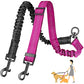 AUTOWT Two Dog Lead, 2 in 1 Upgraded Double Dog Leash Attachment Combine Adjustable Strap and Shock Absorbing Bungee No Tangle Dual Training Splitter