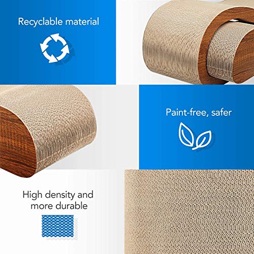 Simple Delxue Cat Scratcher, 2 in 1 Cat Scratching Board, Cat Cardboard, Scratch Lounger, Large, 27.56 x9.45 x8.86 inch