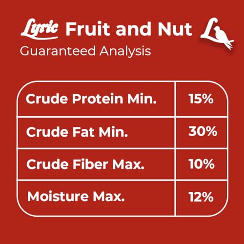Lyric Fruit and Nut Wild Bird Seed - High Energy Wild Bird Food Mix - Attracts Woodpeckers, Chickadees & Other Songbirds - 10 lb. (pack of 2 - 5 lb bags)
