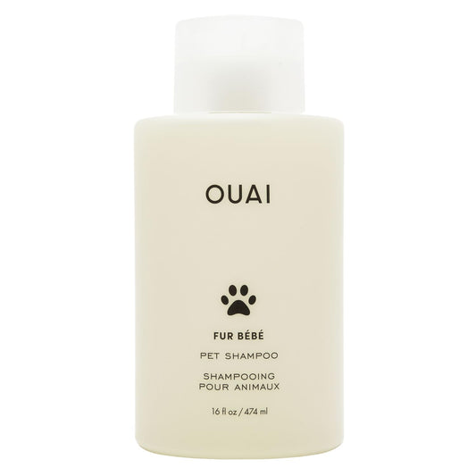 OUAI Fur Bébé Pet Shampoo - Cat & Dog Shampoo for Gentle Cleansing, Hydration & Shine - Vegan & Cruelty-Free Pet Supplies with Aloe Vera & Panthenol - Mercer Street Scent (16 Fl oz)
