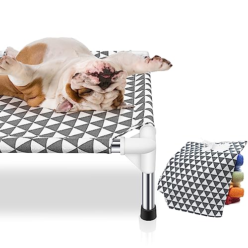 Elevated Outdoor Dog Bed, Medium Size, Cotton Material, Non-Slip Feet, Fits up to 70lbs