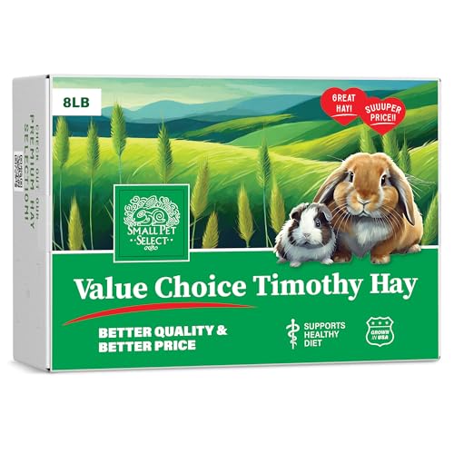 Small Pet Select Value Choice Timothy Hay for Rabbit, Guinea Pig, Bunny, Chinchilla and Other Small Animals, Premium Natural Hay Grown in The US, Pet Food, 8lb