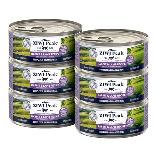 ZIWI Peak Wet Cat Food – All Natural, High Protein, Grain Free, Limited Ingredient, with Superfoods (Rabbit & Lamb, Case of 6, 3oz Cans)