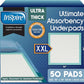 Inspire Super Absorbent Disposable Bed Pads for Chronic Incontinence Ultra Thick and Absorbent Bed Pads Disposable Adult | Pee Pads for Adults (36" X