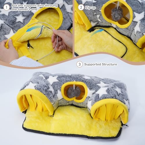 Avont Guinea Pig Hideout Tunnel, Large Hideaway Play Tube Toys Mat for Small Animal Dwarf Rabbits Bunny Chinchillas Hamsters Hedgehogs Ferrets