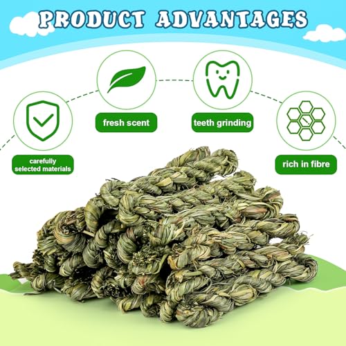 25pcs Rabbit Timothy Hay Toy for Bunny Small Animal Treats Natural Grass Stick Chew Toys Snacks Molar Teeth Grinding for Guinea Pigs Chinchillas Hamsters