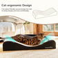 FUKUMARU Cardboard Cat Scratcher Bed, Extra Long 29.1 Inch Cat Scratch Bed Couch Indoor, Natural Felt Multifunctional Cats Scratching Lounger, Horizontal Kitten Cats Scratch Pad with Ball Toy, Black