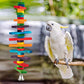 MEWTOGO 2Pcs Bird Toys - Parrot Toys with Multicolored Natural Wooden Blocks, Bird Chewing Sticks Toys for Conures Parakeets Cockatiels Lovebirds African Grey Macaws  Parrots Gift