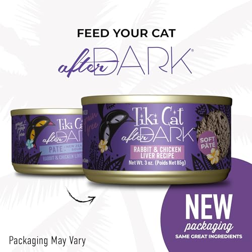 Tiki Cat After Dark Pâté Wet Cat Food, Rabbit & Chicken Liver, 3 oz. Cans (12 Count)