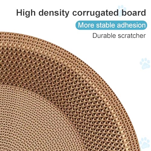 Cat Scratcher, 23.6x14.9 inches Cardboard Cat Scratchers for Indoor Cats, Large Cat Scratching Board, Oval Cat Scratch Pad Bed with Catnip