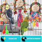 Bissap 3PCS Bird Parrot Foraging Shredder Hanging Toys Sola Balls with Sand Hammer for Small Parrots Parakeets Conures Cockatiels Love Birds Cage Toy