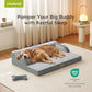 XL Orthopedic Dog Bed, Extra Large Dog Bed, Dual-Sided Pet Cooling Beds with Memory Foam Washable Cover Nonslip Bottom, Waterproof XLarge Pet Couch Beds with Bolsters, Light Grey