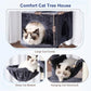 Gitelsnour Cat Tree, Cat Tower for Large Cats with 2 Big Platforms, 2 Baskets, condo and Toys, 63" Cat Scratching Posts for Indoor Cats, Smoky Gray GCT020G