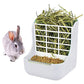 Rabbit Supplies with Bowl & Hay Feeder - Accessories for Bunnies & Guinea Pigs, 6x6x7 Inches (White)