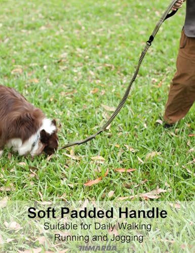 TINMARDA Heavy Duty Dog Leash with 2 Padded Handles & Advanced Easy Metal Clip, 4-6FT Shock Absorbing No Pull Dog Leashes for Medium Large Dogs that