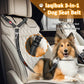 Removable Dog Seat Belt Harness for Car, 3 in 1 Pet Dog Car Seatbelt Leash, Retractable Restraint Secures to Vehicle Headrest & Adjustable Reflective
