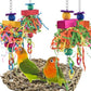 KATUMO Conure Toys, Bird Grass Swing Mat Parrot Climbing Hammock with Colorful Toys for Parakeet, Cockatiel, Sun Conure, Lovebird, Budgie, Small Birds
