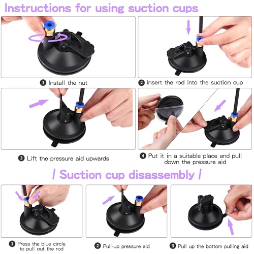 Soarer 3-in-1 Flying Bird Cat Toys - 7Pcs Wooden Cats Wand Toy Fishing Pole Cat Bird Toys Replacements,Interactive Enhanced Suction Cup and Door Hanging Cat String Toys for Indoor Kitten