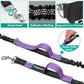 PetAmi Premium Hands Free Dog Leash for 2 Dogs, Adjustable Waist Belt Leash for Dog Walking, Fanny Pack Accessories Bag Dual Bungee Leash for