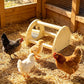 Pine Chicken Perch with Mirror, Strong Chick Jungle Gym Roosting Bar, Chicken Toys for Coop and Brooder, Training Perch Toys for Large Bird, Parrot, Macaw, Hens (Small)