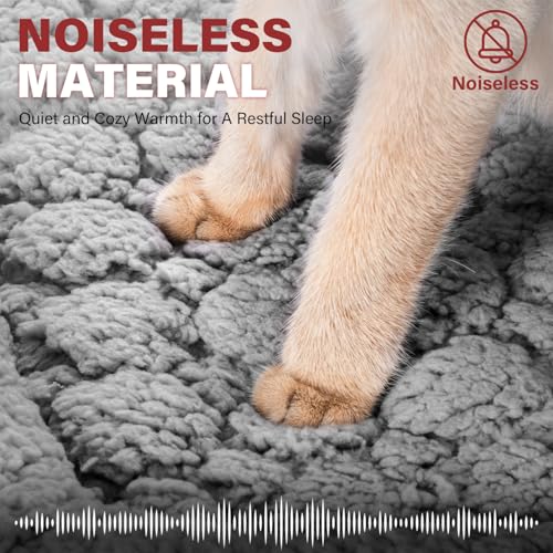 Mora Pets Self Warming Cat Bed Self Heating Pet Pad with Bolster and Foam Washable Removable Cover Non Slip Thermal Sherpa Fabric Pet Mat Grey 20 Inch