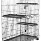 Basics Large 3-Tier Cat Cage Playpen with Easy to Clean Removable Tray, Front Doors, Portable, Foldable, 35.8" x 22.4" x 50.6", Black