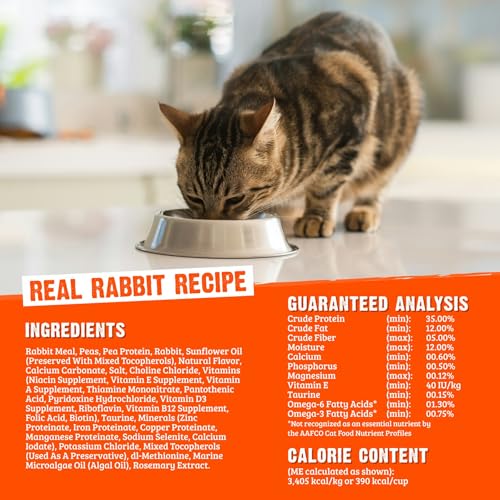 Rawz Real Rabbit Dry Food for Cats with Freeze Dried Coating (7.8 Pound) Made in USA