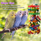 RUBY.Q Large Parrot Toy, 20in Bird Parrot Toy, Multicolored Natural Wooden Bird Chewing Toys for Large Macaws, African Grey and a Variety of  Parrots