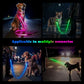 4 Ft LED Dog Leash, Light Up & Lighted Dog Leash, 7 Lighting Modes, Glow in The Dark, Reflective, Double-Sided Light, Rechargeable with Padded Handle