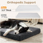JOEJOY XL Dog Beds Large Sized Dog, Orthopedic Big Dogs Crate Bed with Washable Removable Cover, Extra Thick Egg Memory Foam Pet Beds, Grey, 41"x27"