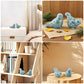 Pair of Blue Bird for Home Decor, Farmhouse Ceramic Bird Statue Sculpture Birds Ornaments, Small Decor for Shelves Entryway TV Stand Bookcase, Garden Micro Landscape Accessories