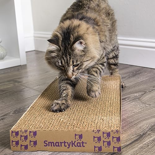 SmartyKat Super Scratcher+ Double Wide with Catnip Infusion Technology Corrugate Cat Scratch Pad, Reversible