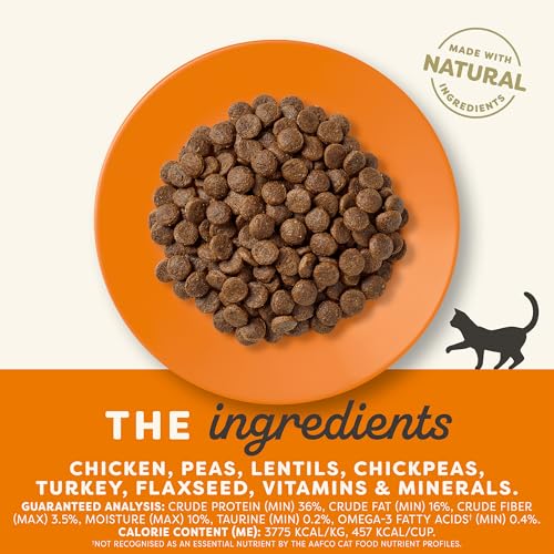 Applaws Complete Dry Cat Food, Grain-Free, Limited Ingredient with Added Vitamins & Minerals, Protein, Supports Digestion, Chicken & Turkey (4 Pound Bag)