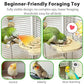 Bird Foraging Toys with Perch, Kiln-Dried Wood Bird Enrichment Toys for Slow Feeder, Parakeet Toy for Cages Reduce Seed Mess, Visible Food Design Parrot Puzzle for Novice/Older/Slow-Learning Birds