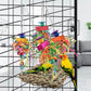 KATUMO Conure Toys, Bird Grass Swing Mat Parrot Climbing Hammock with Colorful Toys for Parakeet, Cockatiel, Sun Conure, Lovebird, Budgie, Small Birds